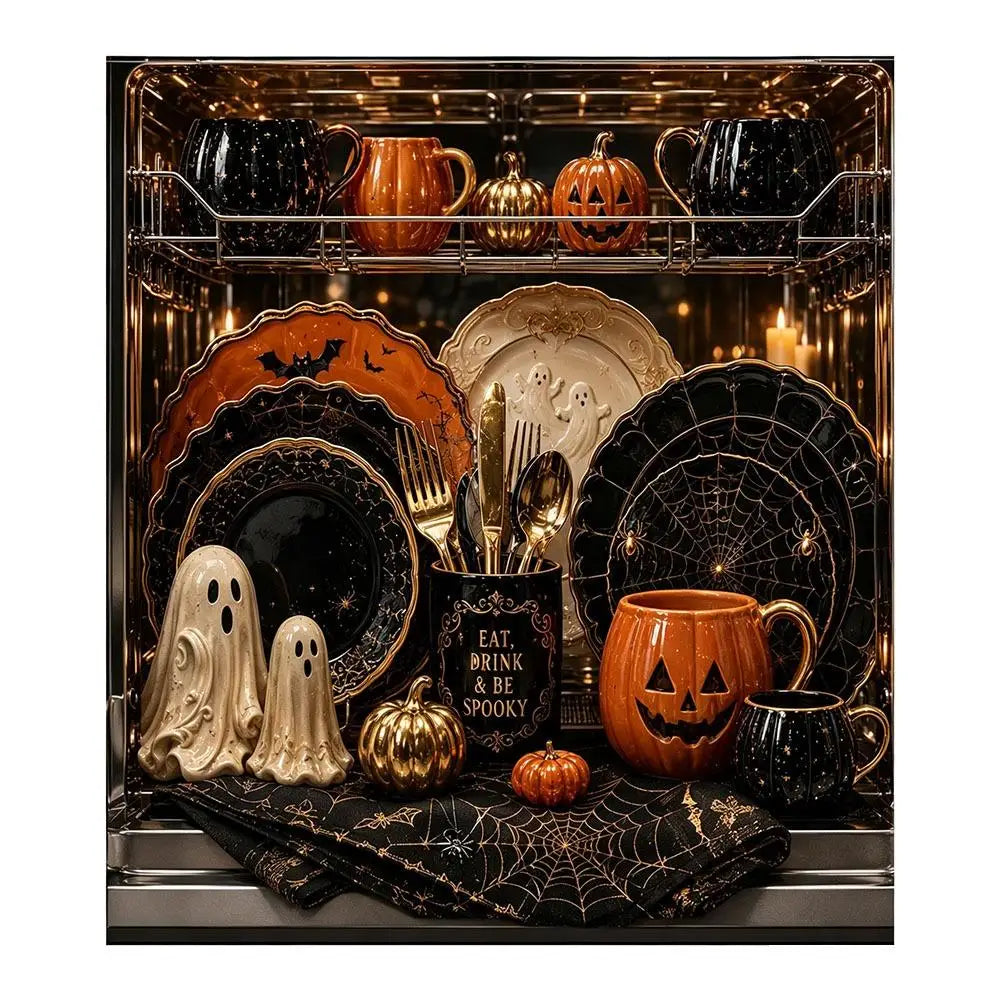 Halloween Dishwasher Magnet Cover Waterproof Appliance Magnetic Panel Reusable Kitchen Decor for Fridge Washer Door