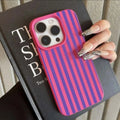 Colorful Striped Minimalist INS Couple Phone Case For iPhone 18 17 16 11 13 12 14 15 Pro Max X XR 7 8 Plus 16E 16 17 Pro Cover