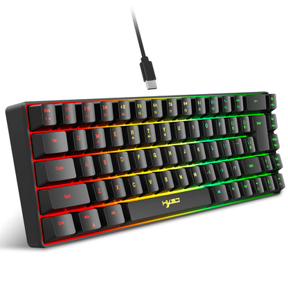 HXSJ Wired K68 RGB Streamer Mini Gaming Keyboard 19-Key Conflict-Free Membrane Keyboard but Mechanical Feel for Game/Office