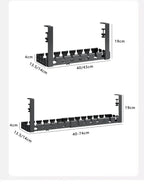 Retractable No Drill Clamp On Under Desk Cable Tray Metal Power Strip Wire Organizer Router Cord Storage Holder
