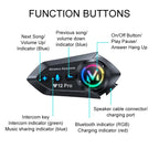 Y20 Pro Motorcycle Helmet Headset Bluetooth 500M Intercom FM Radio Hands-free Call Waterproof Mixing Music Sharing Interphone