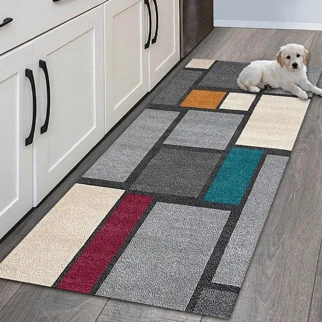 Vikama Non Slip Flannel Kitchen Floor Mat for Entryway and Hallway Home Decor