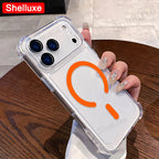 For IPhone17 IPhone18 ProMax Transparent Armour Magnetic Case Shelluxe For iPhone 18 17 Pro Max 17Air Cases Luxury Corners Cover
