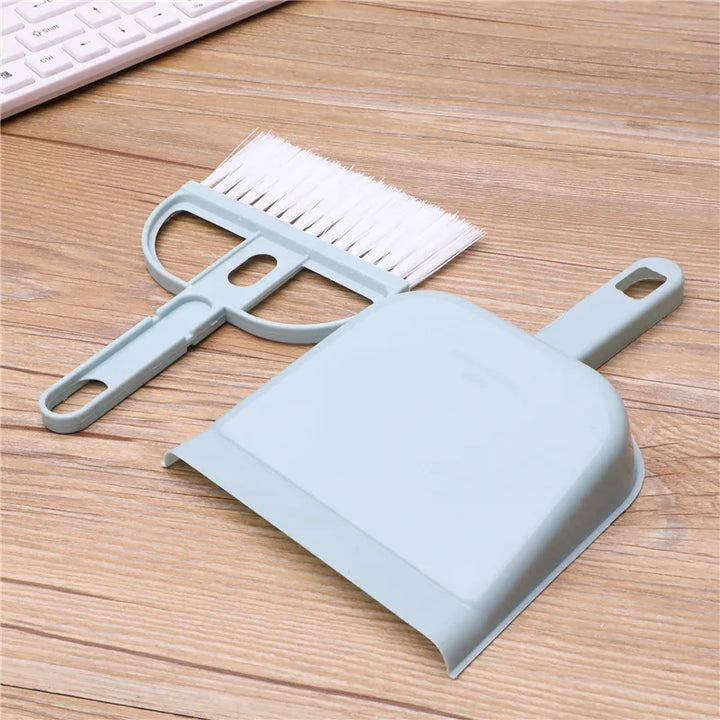 Small Sweeper Set for Desk, Mini Broom and Dustpan for Keyboard Cleaning, Car, Home Office, Plastic Handheld Duster Tool