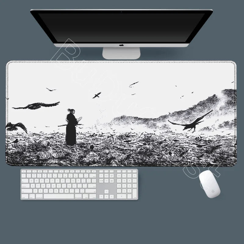 New HD Printing Miyamoto Musashi Vagabond Manga Mousepad Large Gaming Compute XXL PC Keyboard Mouse Mat Non-slip Rubber Desk Mat