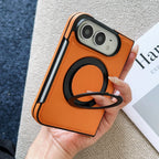 360° Rotating Bracket Magnetic Case For iPhone Duo For Magsafe PU Leather Shockproof Cover Funda