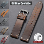 18mm 20mm 22mm Vintage Oil Wax Leather Watchband 19mm 21mm 24mm Universal Stitching Cowhide Strap for Seiko for Omega Watch Band