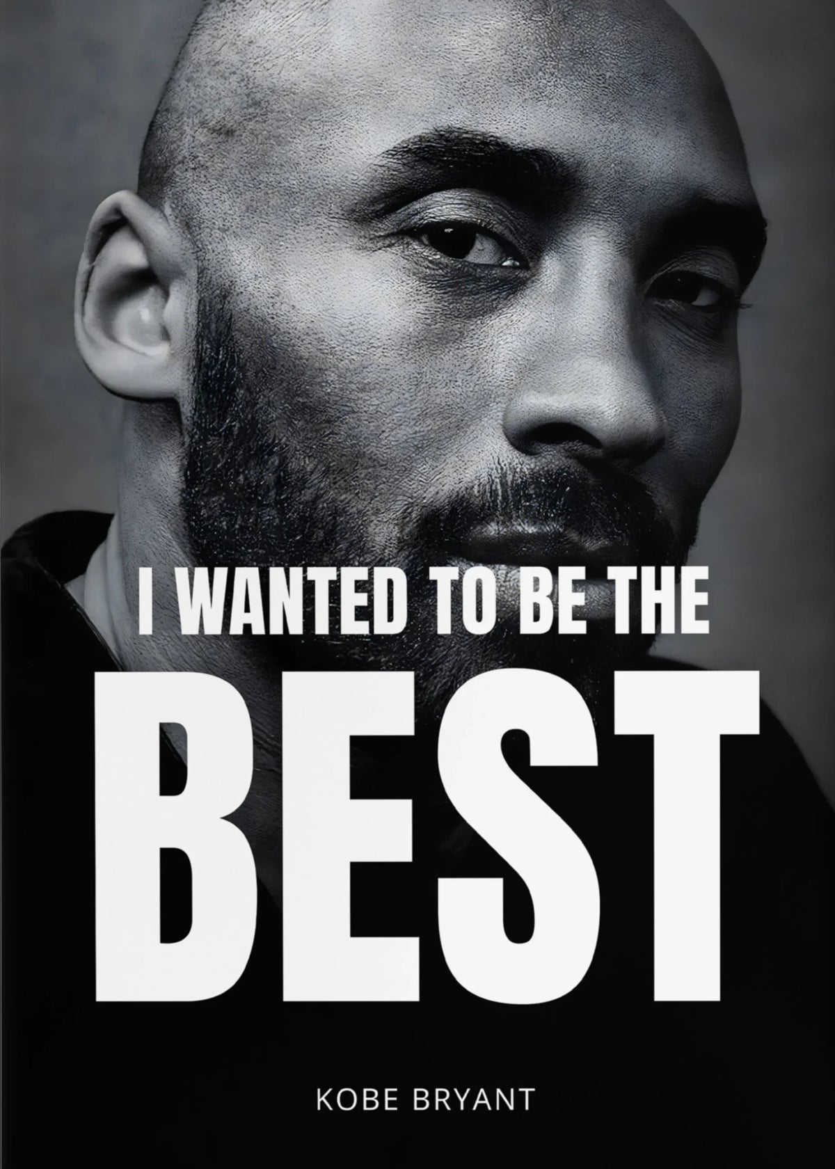 Kobe Bryant Inspirational Quote Poster Black White Canvas Print Wall Art for Home Decor Boys Bedrooms Basketball Legend