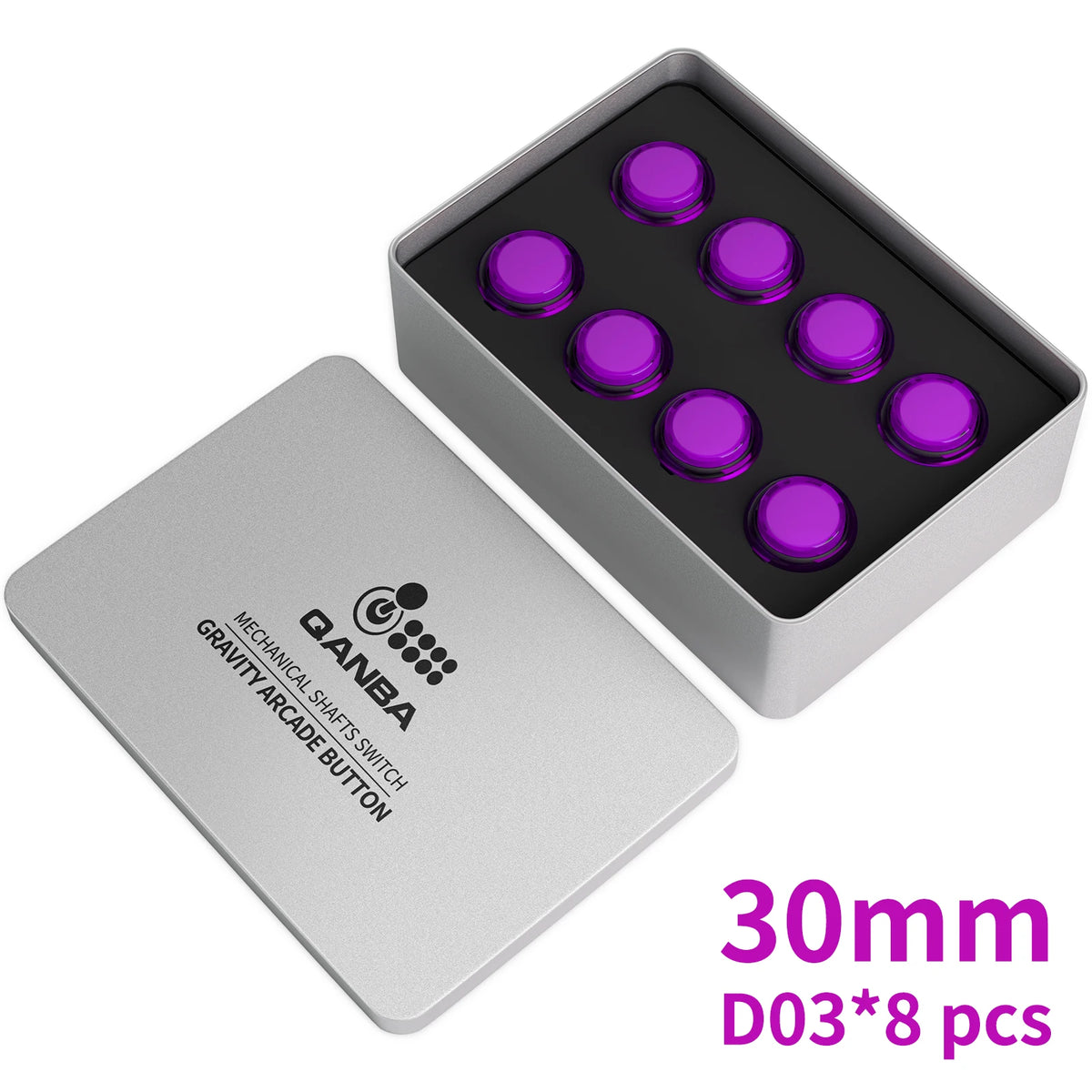 Qanba Gravity KS Mechanical Shafts Silent Pushbutton 24mm/30mm Arcade Button Snap-in (Boxed)