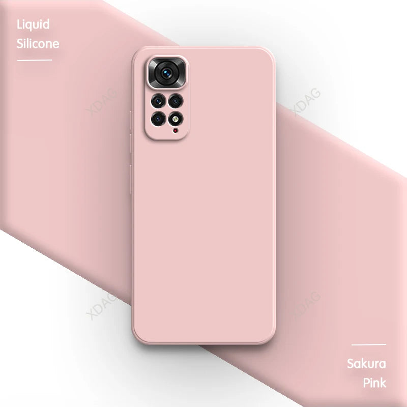 Basic Phone Case for Xiaomi Redmi Note 11 Global Market 4G 6.43" Soft Liquid Silicone Square Classic Lens Protection Back Covers