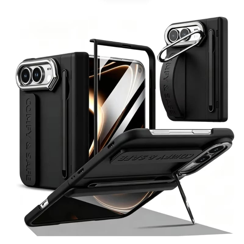 Matte PC Case for iPhone Duo with Wrist Strap Stylus and Kickstand