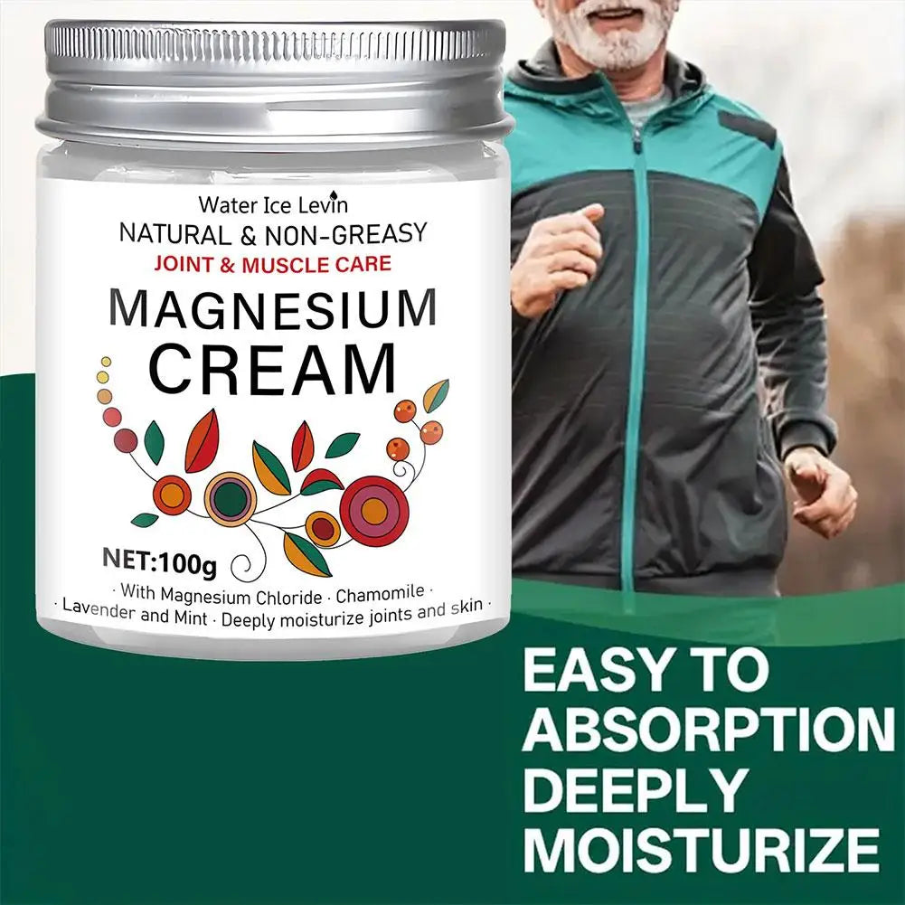 Non-Greasy 100g Magnesium Joint & Muscle Care Cream Nourishes/Moisturizes, Daily Use Boosts Elastic Skin Chamomile, Lavender
