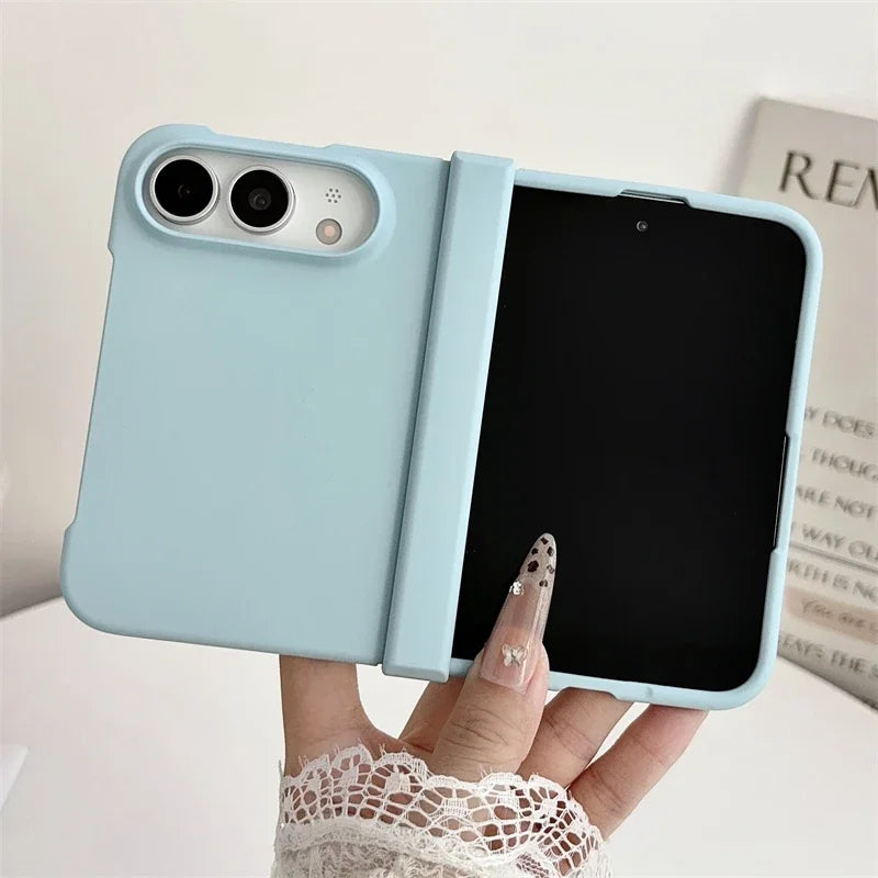 Luxury Skin Feel Frosted Matte Fold Phone Case For iPhone Duo Ultra 18 Fold Hinge Protective Ultra-thin PC Shockproof Hard Cover