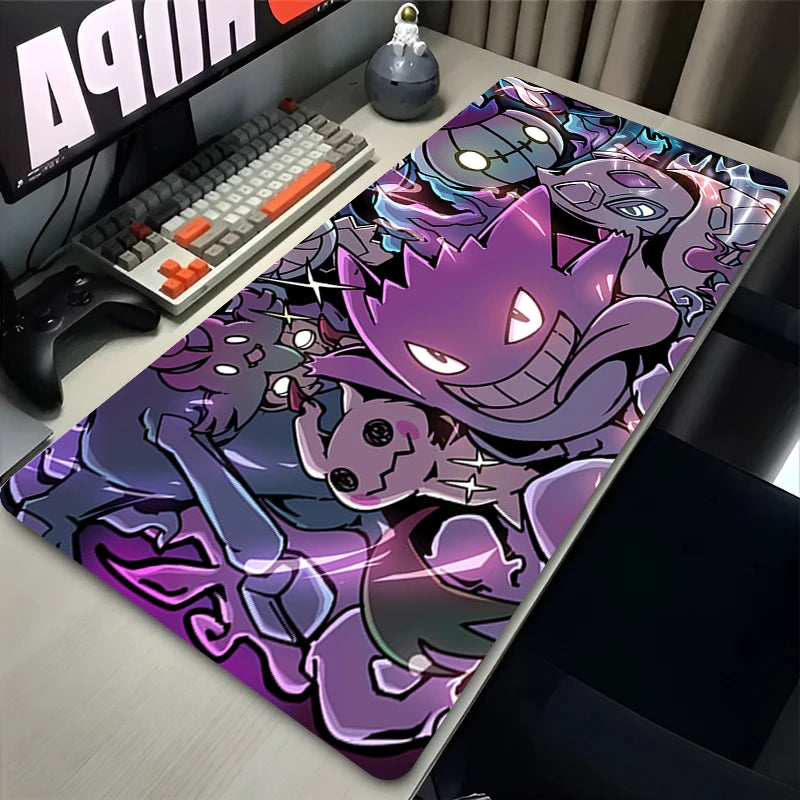 Mousepad Large Gaming Pc Accessories P-Pokemon Gengar Anime Mouse Pad Computer Gamer Cabinet Keyboard LockEdge Desk Mat