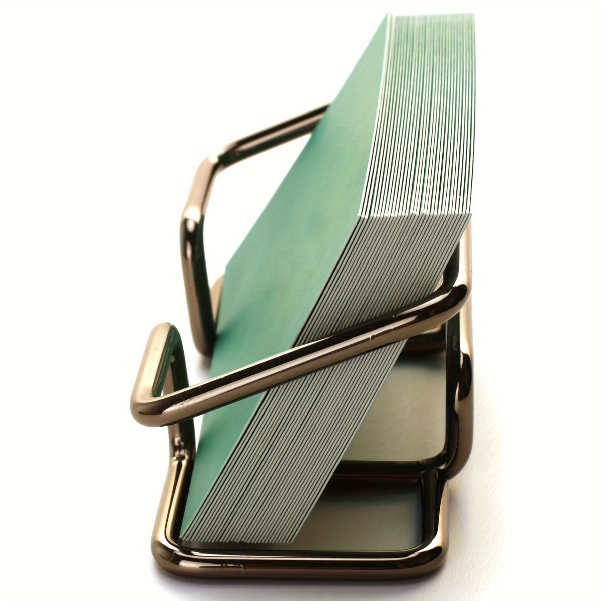 1pc Office Desk Card Holder, Cute Golden Card Storage Box, And Male And Female Office Desk Accessories,stainless steel material.