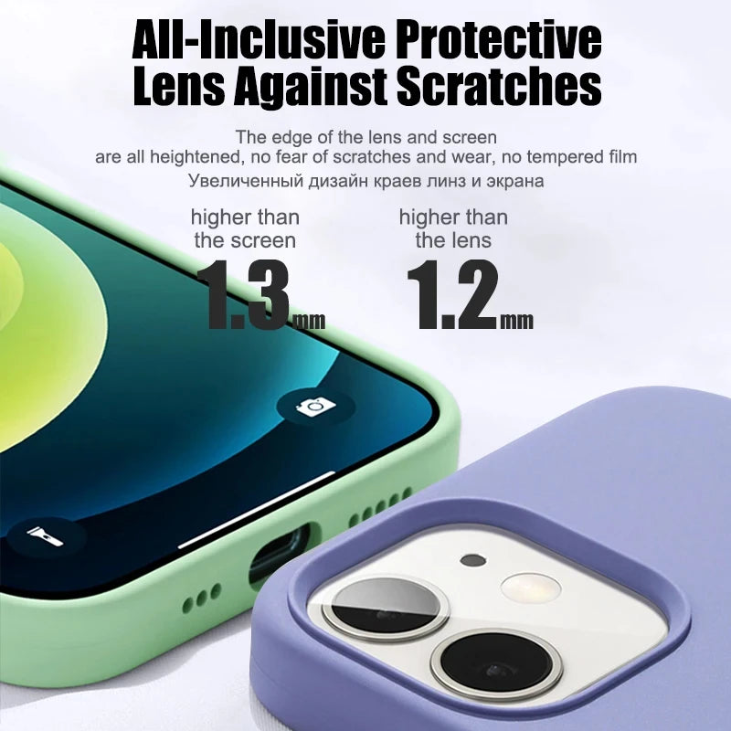 Luxury Shockproof Case For Apple iPhone 11 12 13 14 15 16 17 Pro Max 17 Air Plus Liquid Silicone Cases Cover Phone Accessories