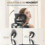 Ergonomic High-Back Mesh Chair Adjustable Headrest Lumbar Support 360° Swivel Rolling Computer Gaming Chairs for Home Office