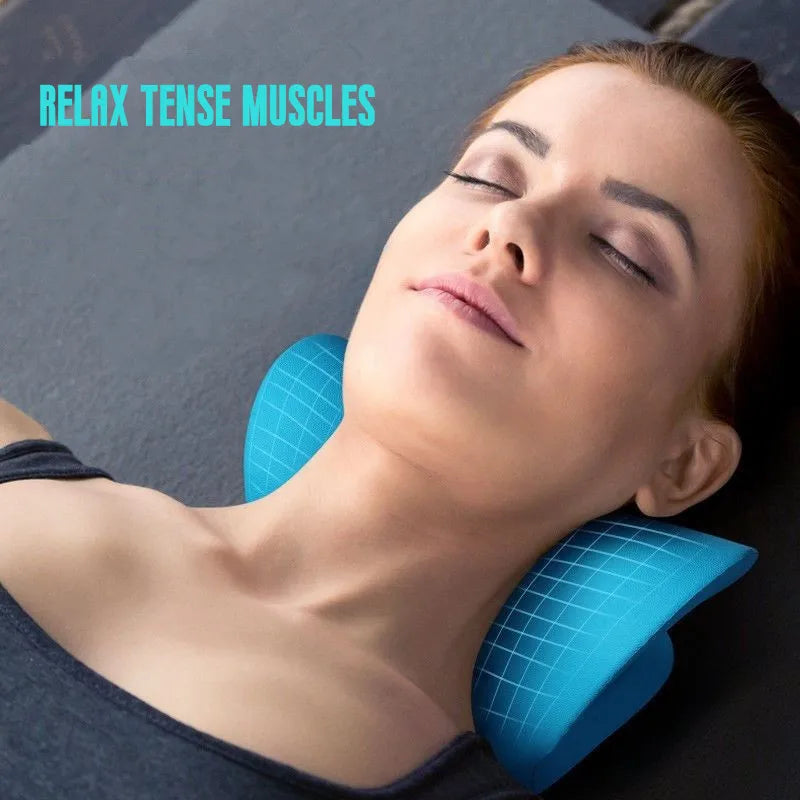 Massage Pillow Neck Shoulder Cervical Chiropractic Traction Device Head Back Relaxer for Pain Relief Body Massager
