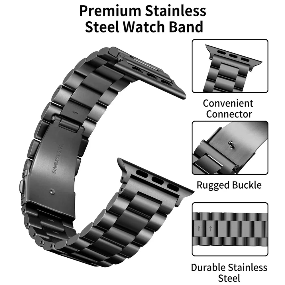 Stainless Steel Strap for Apple Watch Ultra 3/2 Band 46mm 49mm 40mm 44mm 42mm 41mm 45mm Bracelet IWatch Series 11 10 9 8 7 SE 6