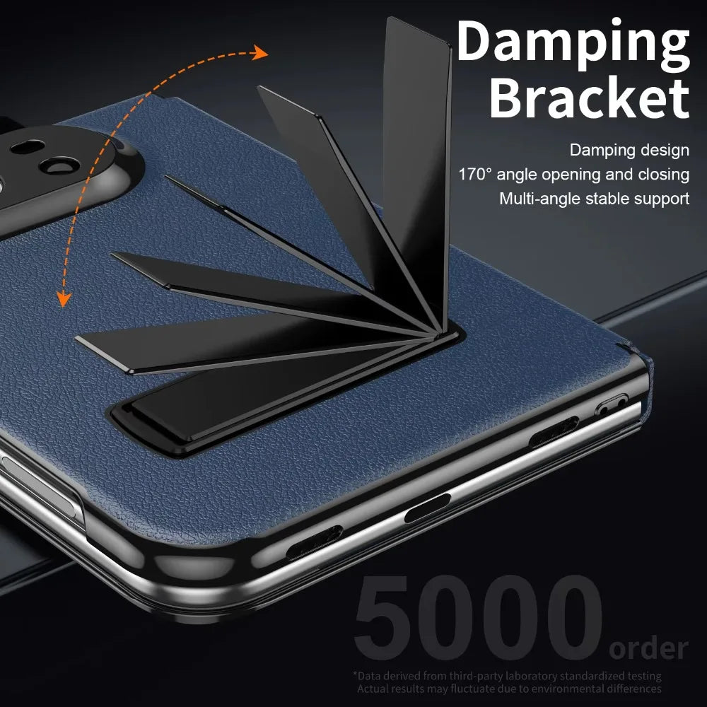 Luxury Leather Magnetic Alloy Bracket Phone Case For iPhone Duo 18 Fold Anti-Drop Shockproof Protective Cover 2 sold byBaiYiS Di