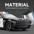 1:24 Challenger SRT Hellcat Police Car Alloy Sports Car Model Metal Racing Car Vehicle Model Sound Light Toy Gift