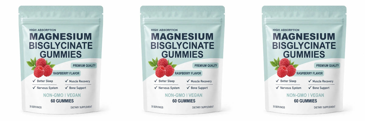 High Absorption Magnesium Bisglycinate Gummies Vegan Raspberry Flavor 60 Count Support Muscle Bone Health Non GMO Gluten Free