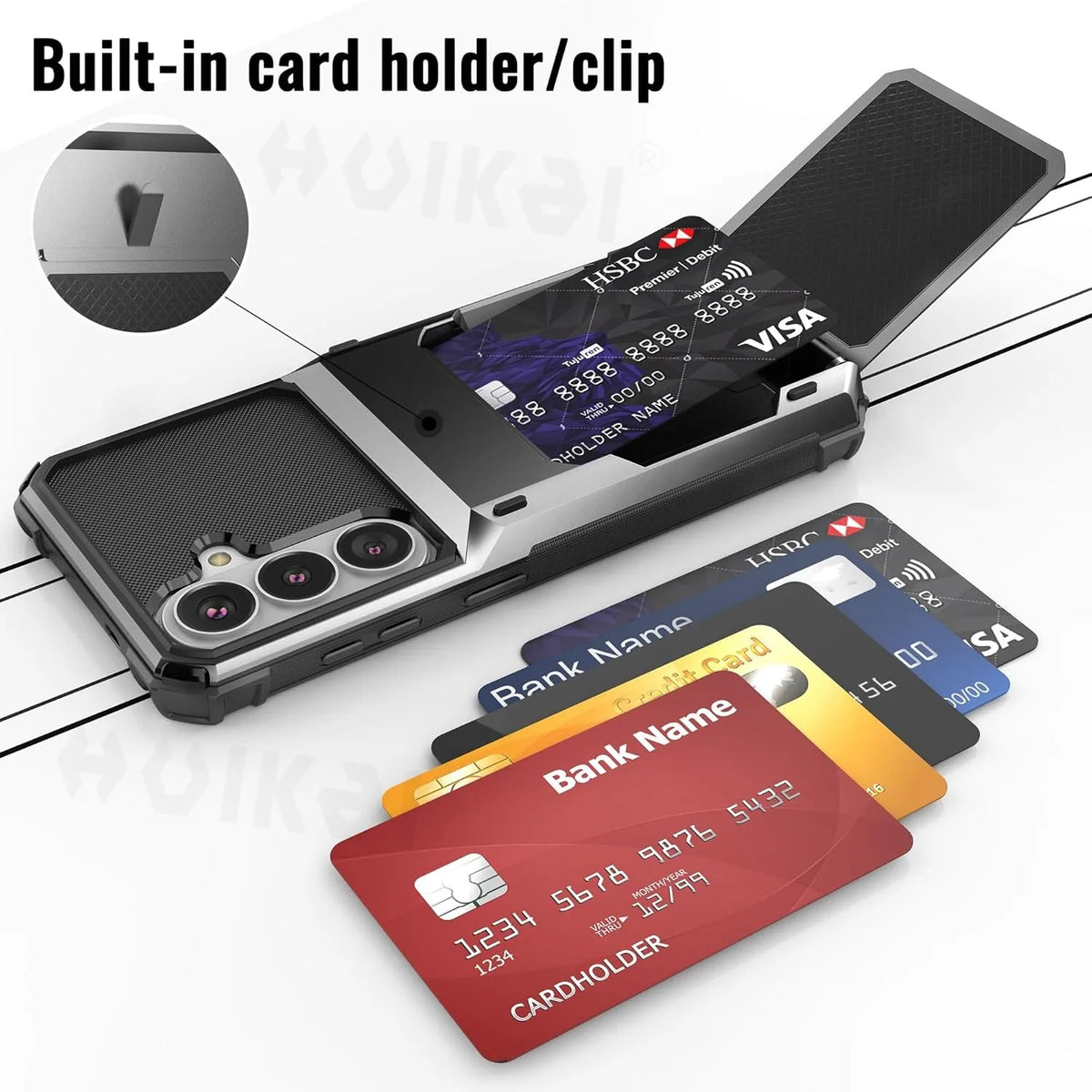 For Samsung Galaxy A37 Samsung A57 A56 A36 A26 A17 Card Holder Case Heavy Duty Wallet Hidden Flip Slot Protective Phone Cover