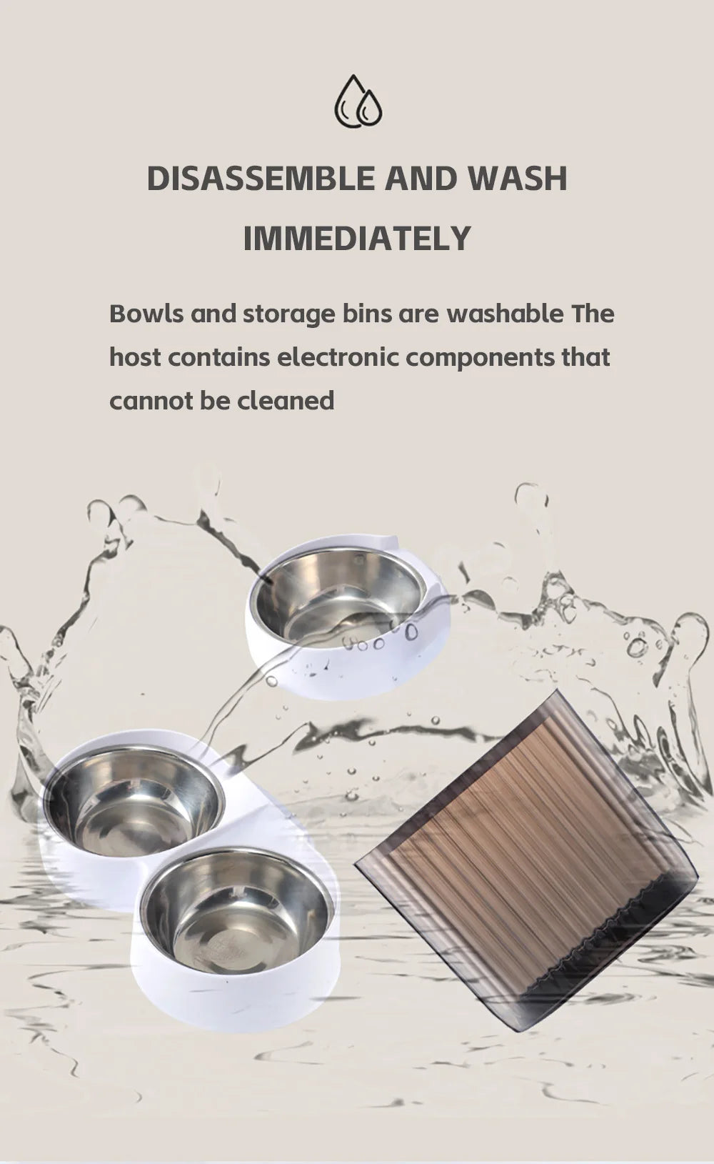 5L Pet Feeder with Camera Automatic Cat Feeder Smart Dog Food Dispenser WiFi Timing Stainless Steel Feeding Bowl（No 5V 2A Plug）