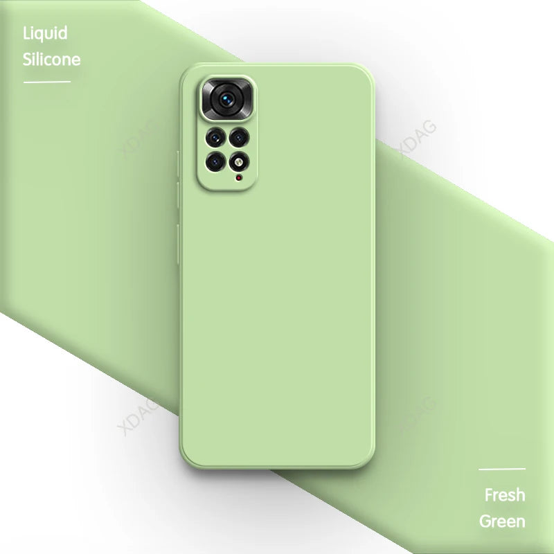 Basic Phone Case for Xiaomi Redmi Note 11 Global Market 4G 6.43" Soft Liquid Silicone Square Classic Lens Protection Back Covers