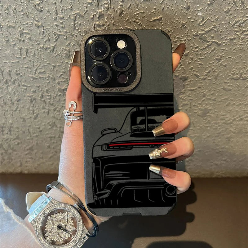 Cool Sports Car Phone Case For iPhone 18 Pro Max 17 16 15 Plus 14 13 12 11 17 Pro Air XR X XS 7 Plus SE 2022 Faux Leather Cover