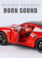 1:24 Porsche 911 992 Turbo S Alloy Sports Car Model Diecast Metal Racing Vehicles Car Model Simulation Sound Light Kids Toy Gift