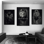 Animal Motivation Poster Panther Lion Motivational Canvas Posters Prints Canvas Painting Focus Conquer Fearless Mural Wall Decor