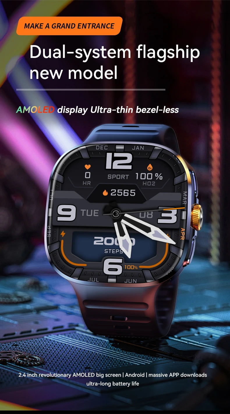 M99 Mini New Package 2.29inch Amoled Smartwatch 5G LTE Android Smart Watch With Rotary Camera GPS WIFI Sim Card Slot 2100Mah