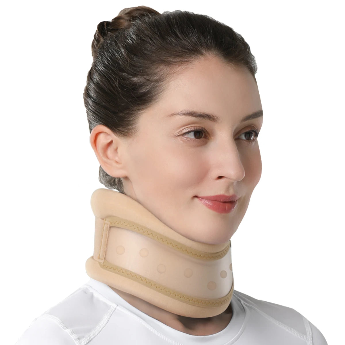 VELPEAU Foam Neck Support Brace for Neck Pain and Posture Correction, Adjustable Cervical Collar with Replaceable Sleeve