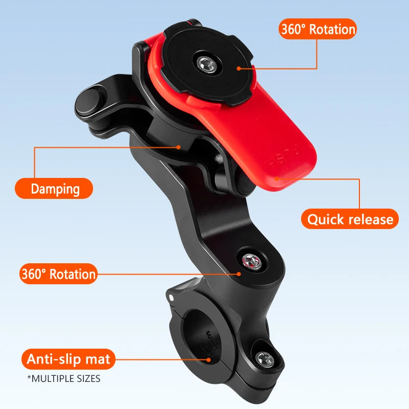 Universal Bicycle Phone Holder, 360° Rotatable and Detachable Motorcycle Holder, Multi-functional Bicycle Handlebar Bracket