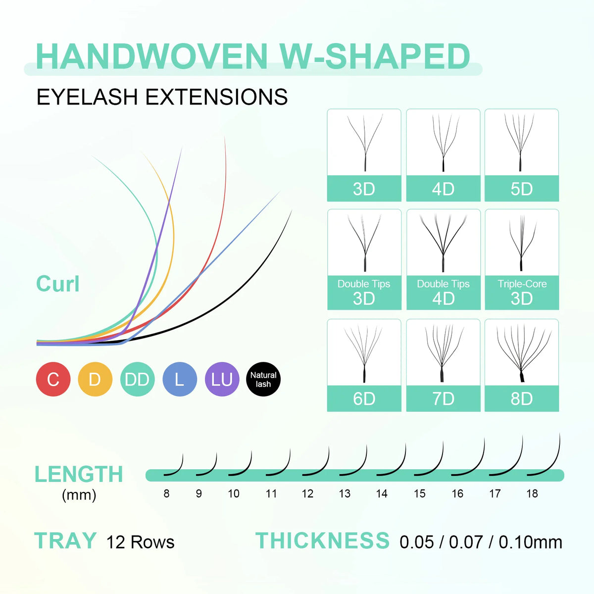 NAGARAKU Automatic Flowering 3D 4D 5D 6D 7D 8D W Shape All Size Premade Fans Eyelash Extensions Natural Soft Individual Lashes