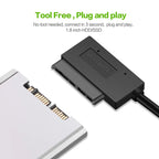 SATA to USB 3.0 / 2.0 Cable Up to 6 Gbps for 2.5 Inch External HDD SSD Hard Drive SATA 3 22 Pin Adapter USB 3.0 to Sata III Cord