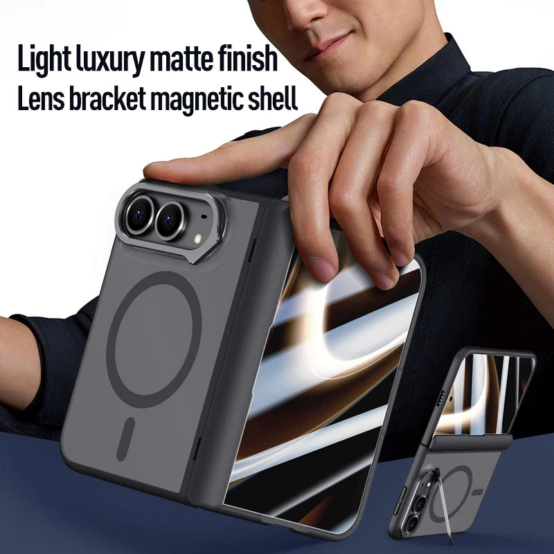 Magnetic Anti-Drop Phone Case For iPhone Duo Matte Finish Skin-Like Feel Compatible for Apple Foldable Screen