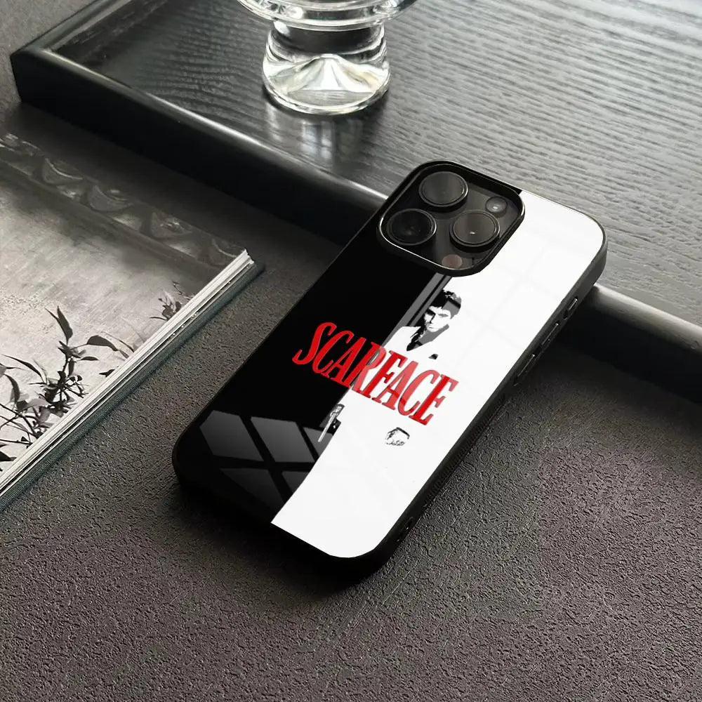 Scarface 1983 Phone Case For IPhone 17 16 14 Pro 15 13 12 Max 11 XR XS 6 Air 7 8 6s X Luxury Glass Cove