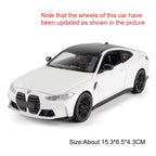 Scale 1:32 M4 X3M Toy Car Model Pull Back Music Light Doors Opened Miniature Vehicle Metal Diecast Models Kids Educational Gifts