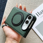 360° Rotating Bracket Magnetic Case For iPhone Duo For Magsafe PU Leather Shockproof Cover Funda