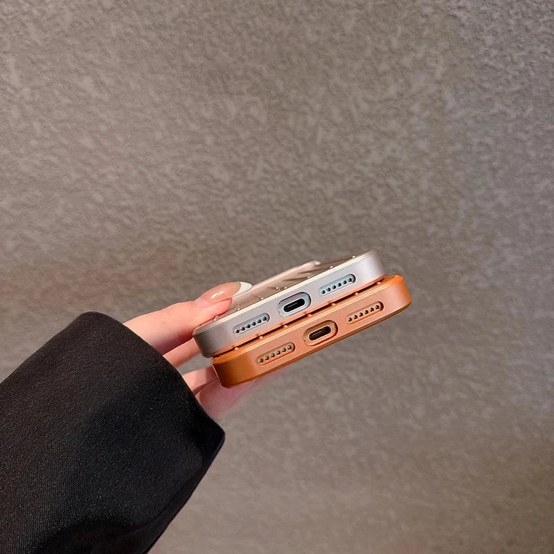 Luxury Striped Luggage Texture Phone Case For IPhone 18 17 16 15 14 13 Pro Max Shockproof Titanium Glossy Color Bussiness Cover