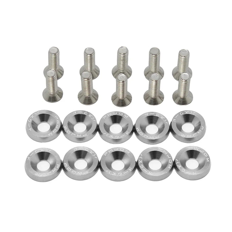 10 PCS M6 Automotive Hexagonal Fasteners, Mudguard Washers, Bumper Engine, Concave Screws, JDM Aluminum Mudguard Washers