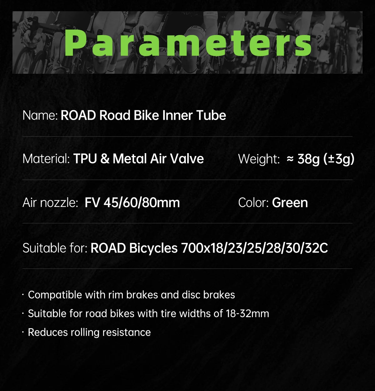 CYCLAMI Bike Inner Tube Ultralight TPU Hose Metal Presta Valve Removable Bike Accessories For Road 700C 700 18 23 25 28 30 32 C