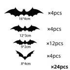 DIY Halloween Bat Decoration 3D PVC Bat Wall Sticker Black Bat Wallpaper Halloween Real Horror Prop
