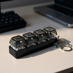 LED Light Keyboard Keychain Fidget Toy Clickable Button Stress Relief Portable Desk Accessory Office Decor Gift  Anxiety Relief