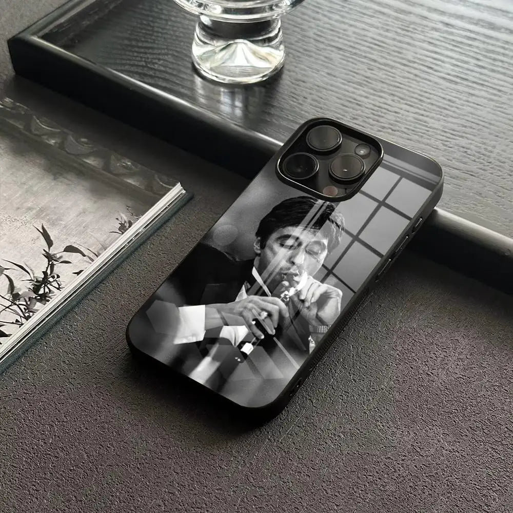 Scarface 1983 Phone Case For IPhone 17 16 14 Pro 15 13 12 Max 11 XR XS 6 Air 7 8 6s X Luxury Glass Cove