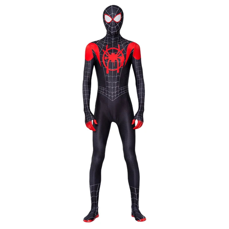 BEAST KINGDOM Spider Miles Morales Cosplay Halloween Jacket Bodysuit Mask Party Costume Suits Spider Miles Fantasy for Unisex