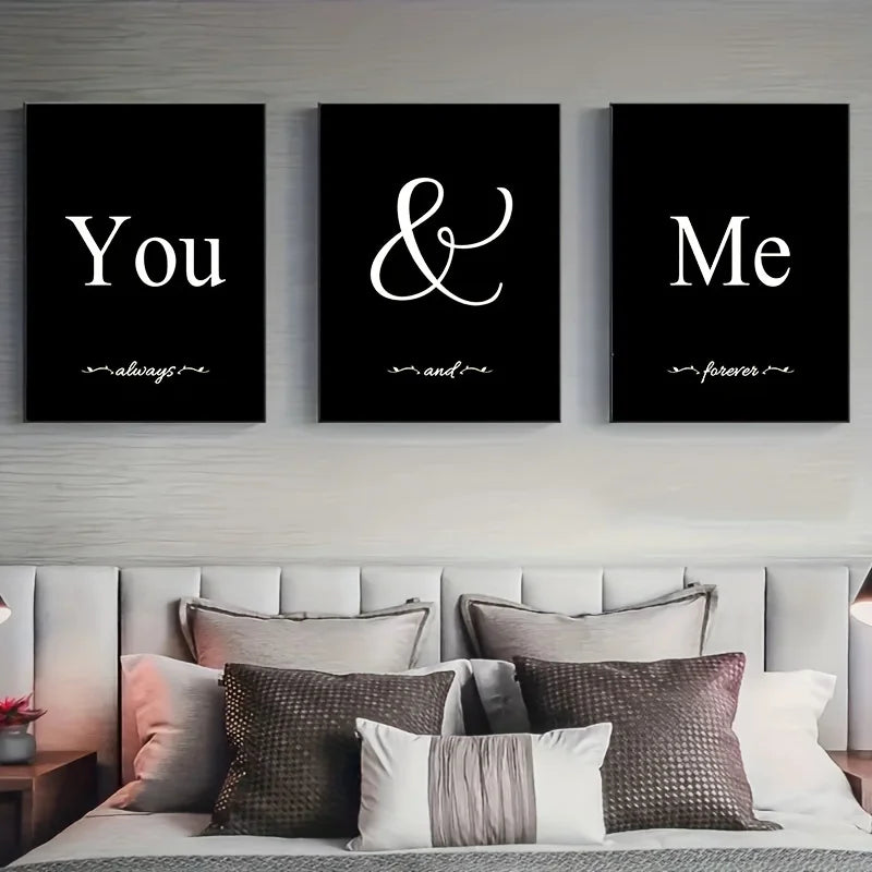 3 Pieces Modern Abstract Lion Family Inspirational Quotes Wall Art Canvas Prints for Living Room Cuadros Decor Unframed