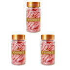 80 Capsules of Vitamin E Facial Essence, Day and Night Moisturizing, Deeply Hydrating, Leaving Skin Soft and Supple, Pink Capsule Packaging, Safe and Hygienic, Easy to Carry
